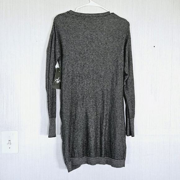 BCBGeneration Sweater Mini Dress Textured Wool Blend -Black Gray- sz S -NWT - Picture 2 of 7